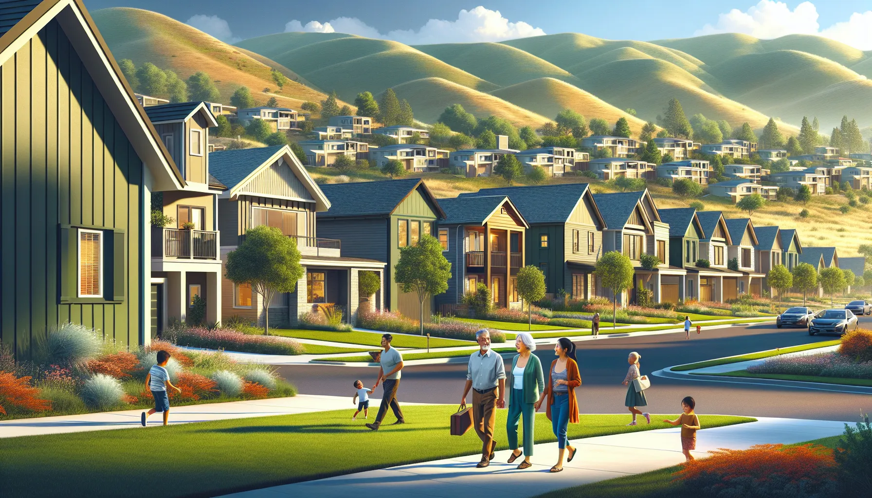 residential neighborhood in Kingman, AZ with diverse families enjoying the area.