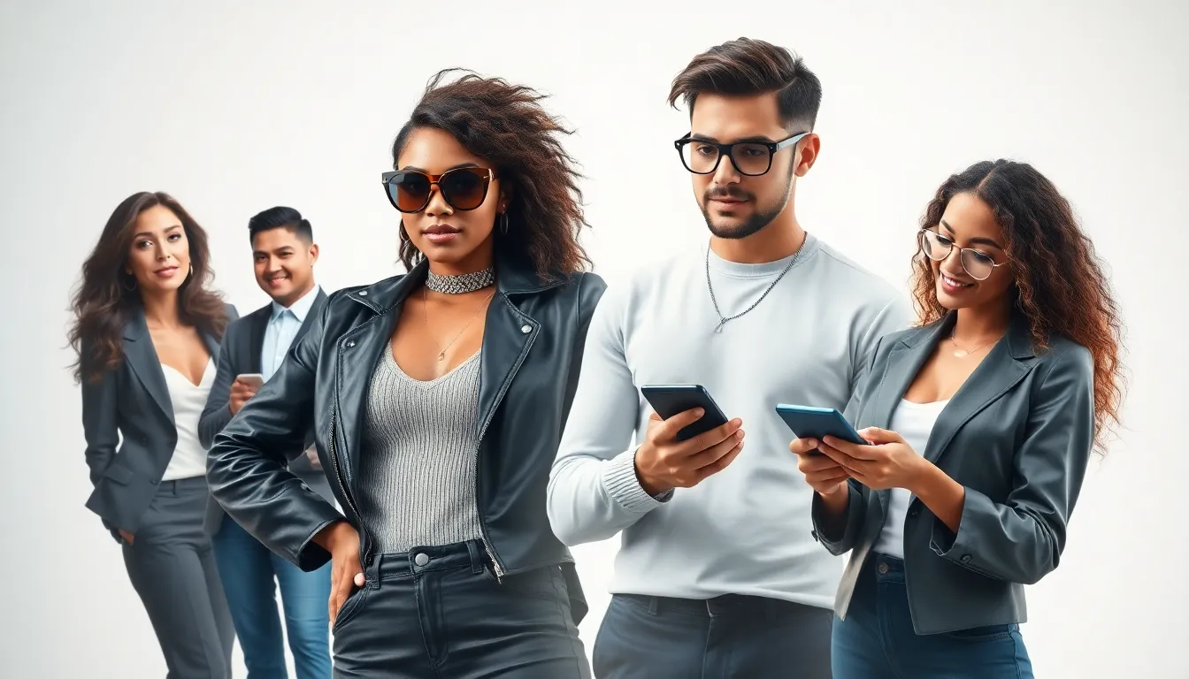 collage of diverse pop culture figures in a modern setting.