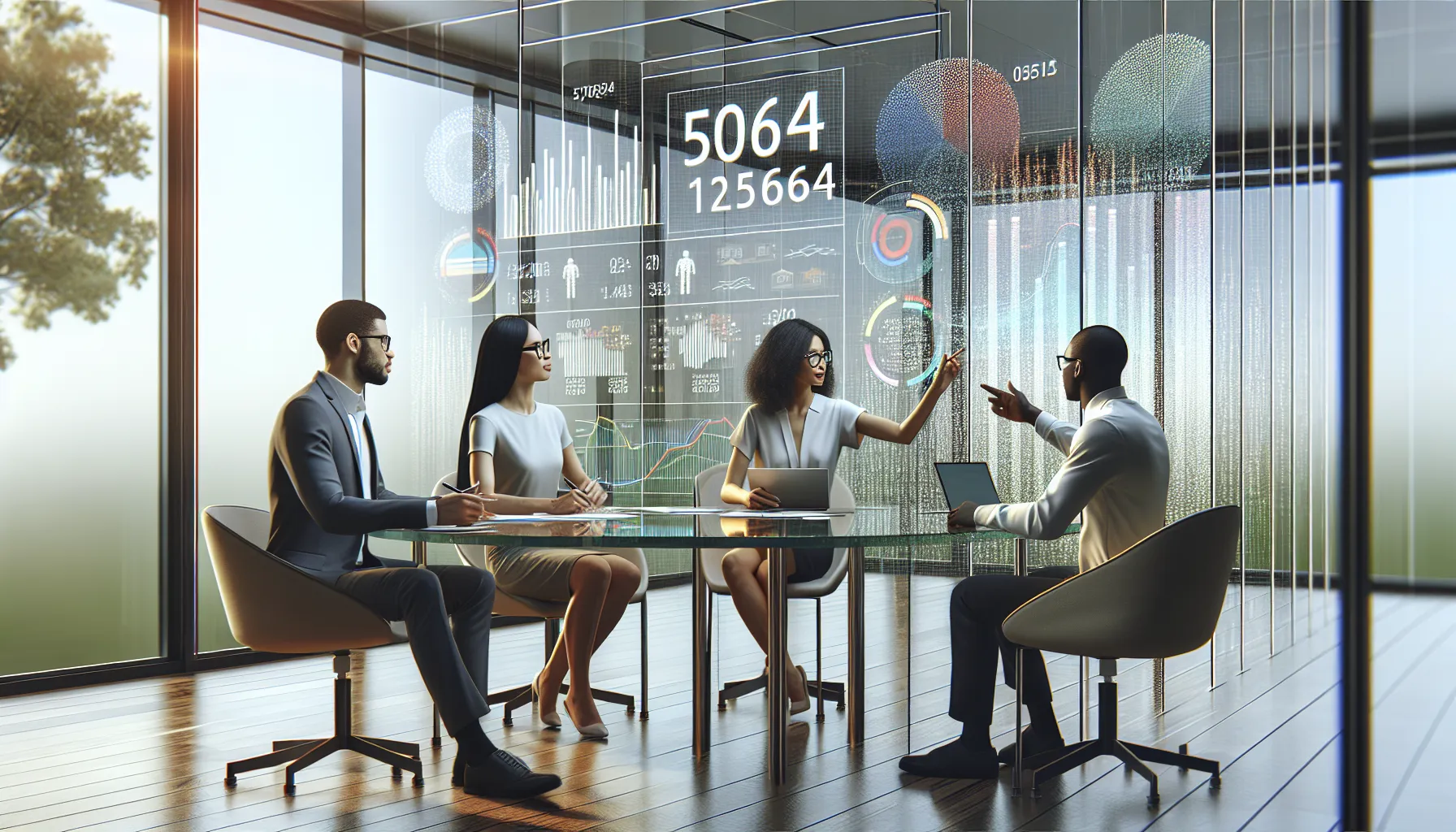 diverse team discussing the significance of a numerical code.