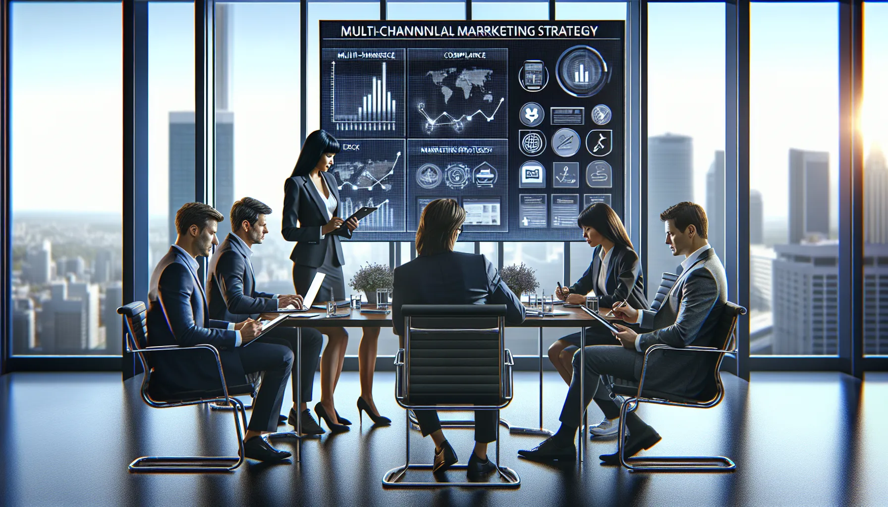 diverse team discussing pharmaceutical marketing strategies.