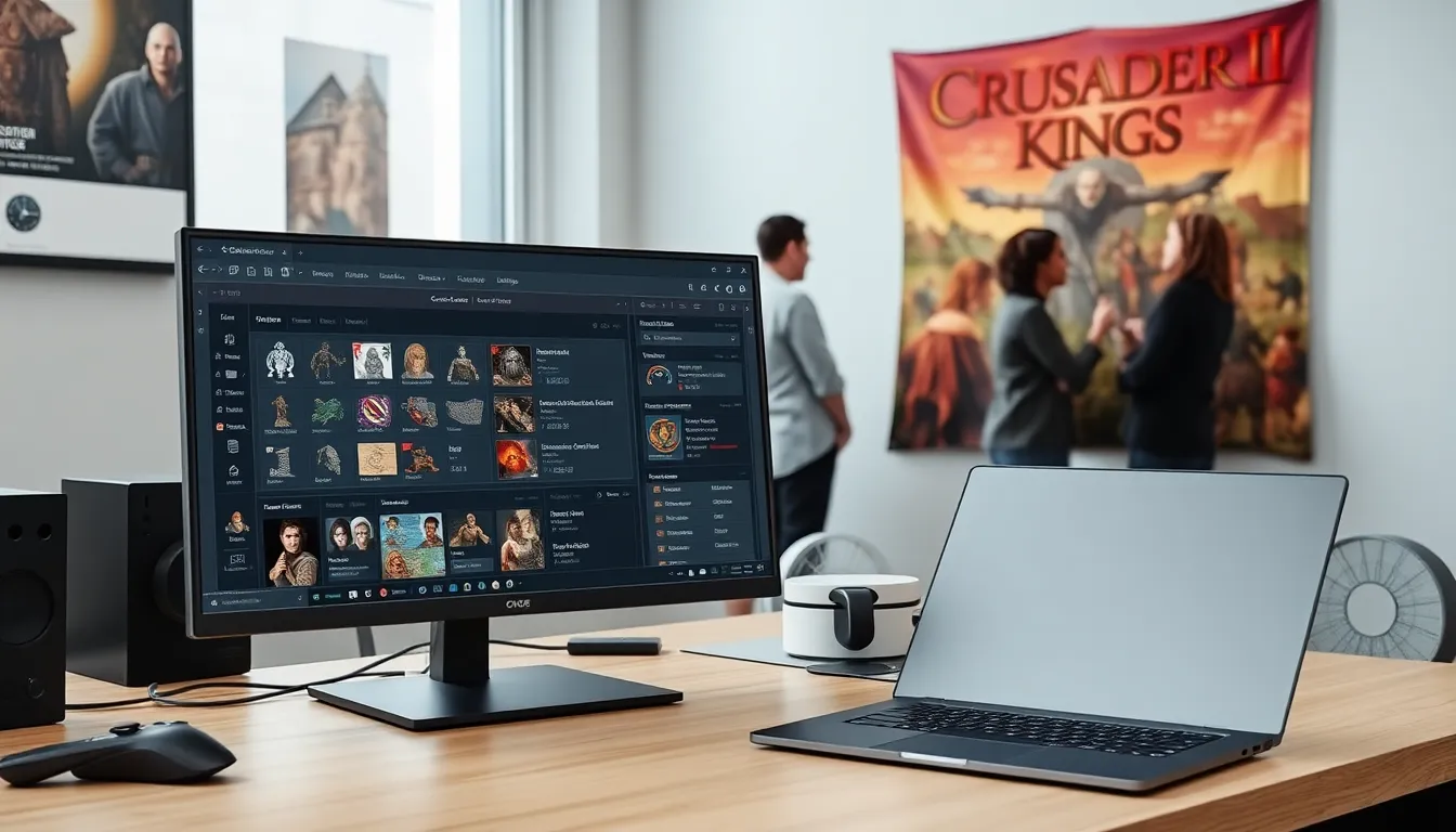 digital workspace featuring CK2Generator for Crusader Kings II.