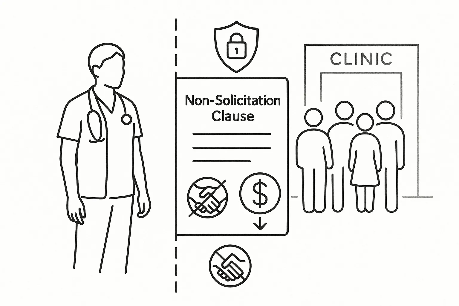 PA separated from patients and staff by Physician Assistant Non-Solicitation Clauses.