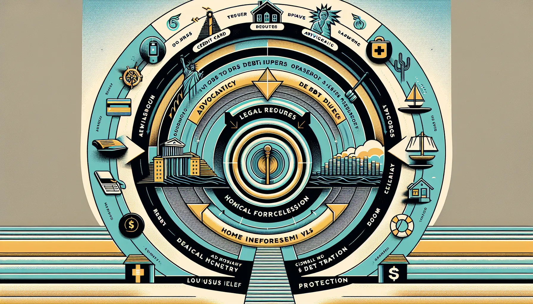illustration of debt protection methods and threats in San Diego