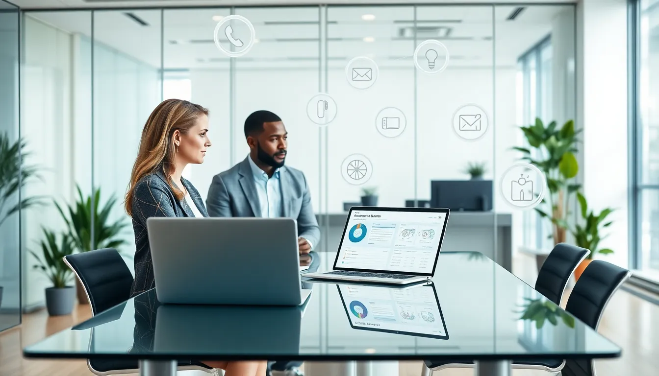 professionals discussing toll-free customer service in a modern office.