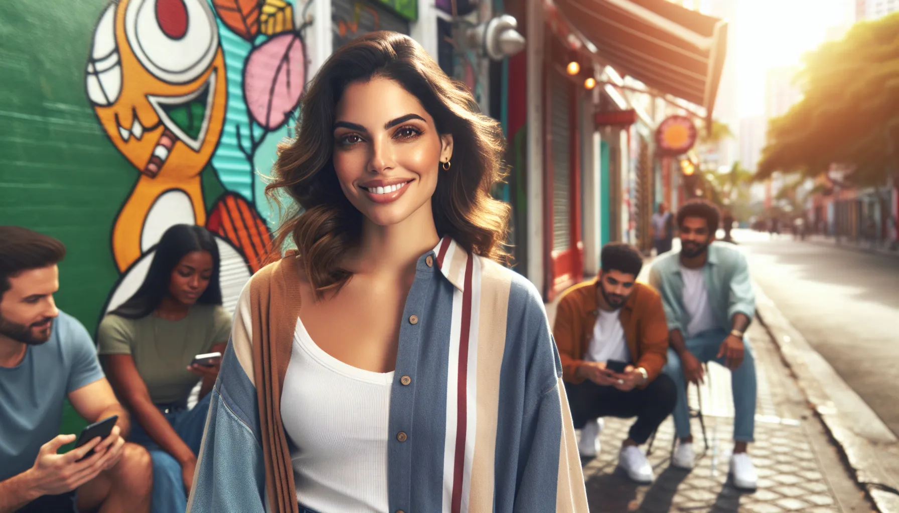 young woman representing individuality in an urban setting.