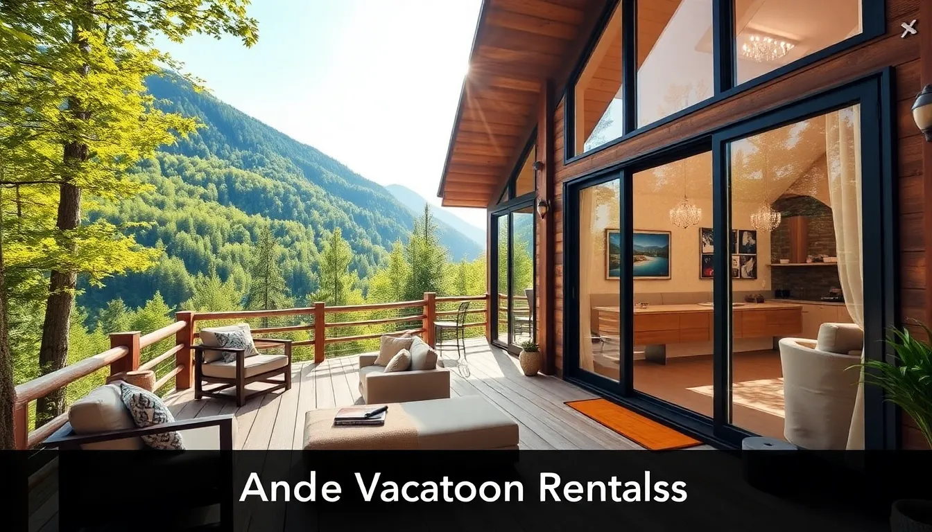 cozy mountain cabin vacation rental with scenic views.