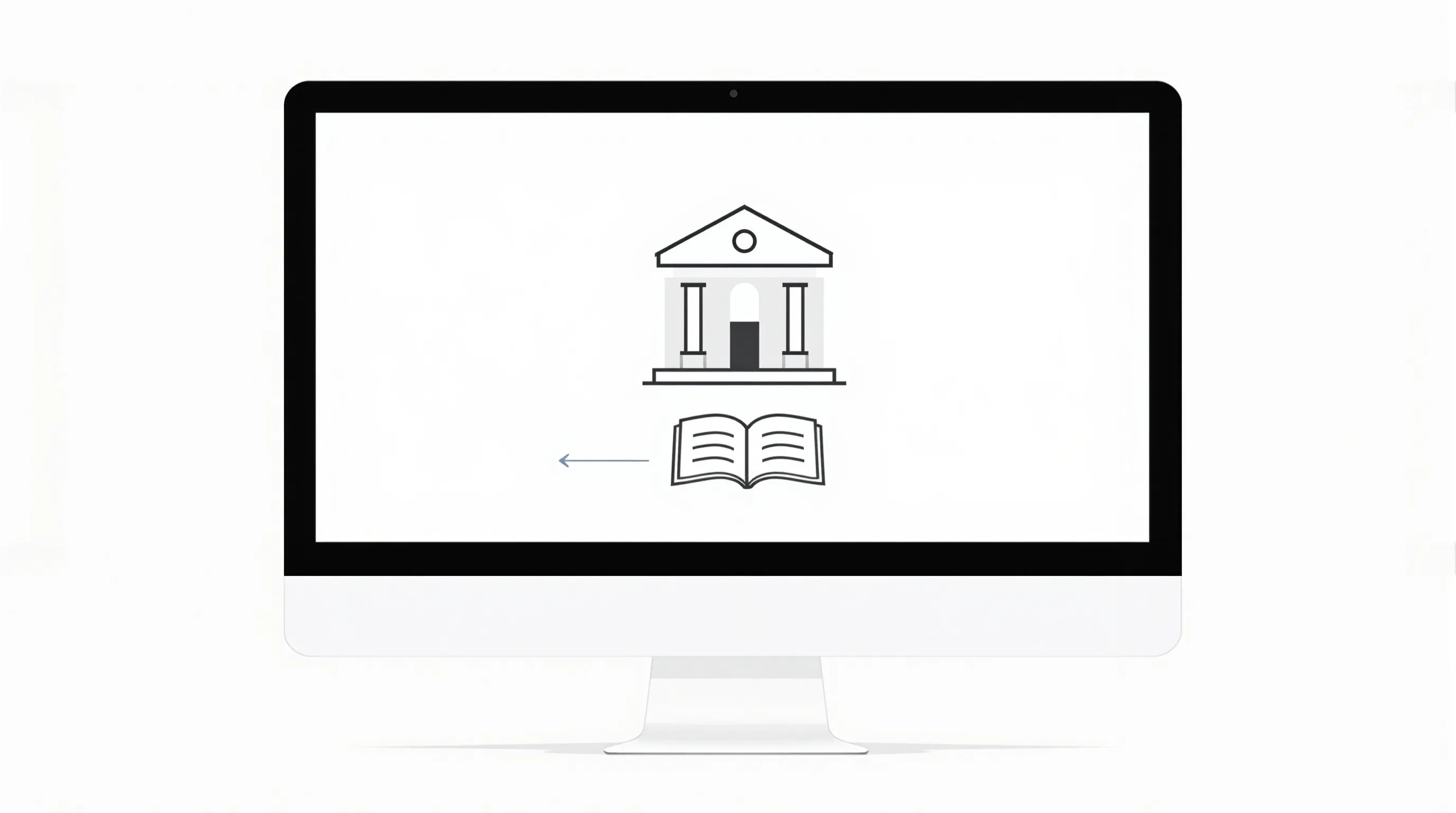 Computer screen showing Ministry of Justice icon and land registry book symbol.