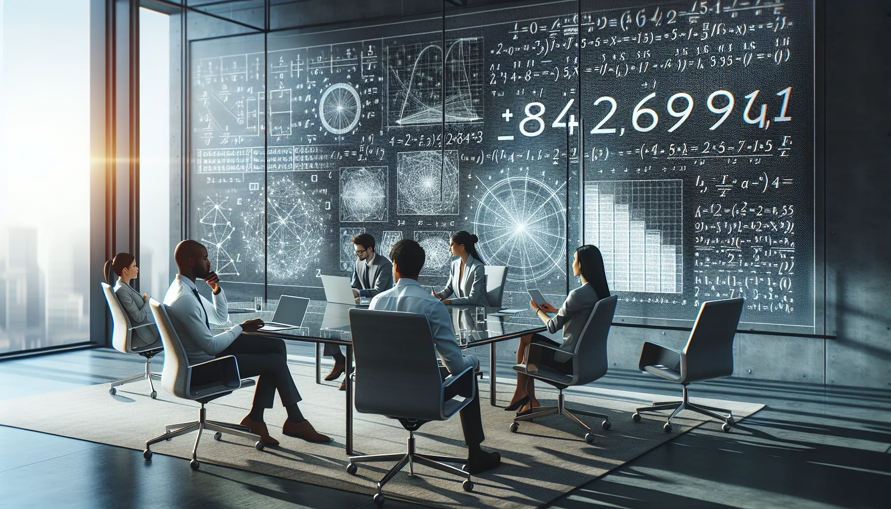 diverse professionals discussing the significance of the number 8443620934.