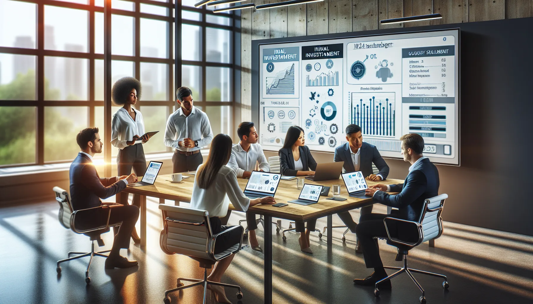 diverse IT team discussing technology challenges in a modern office.