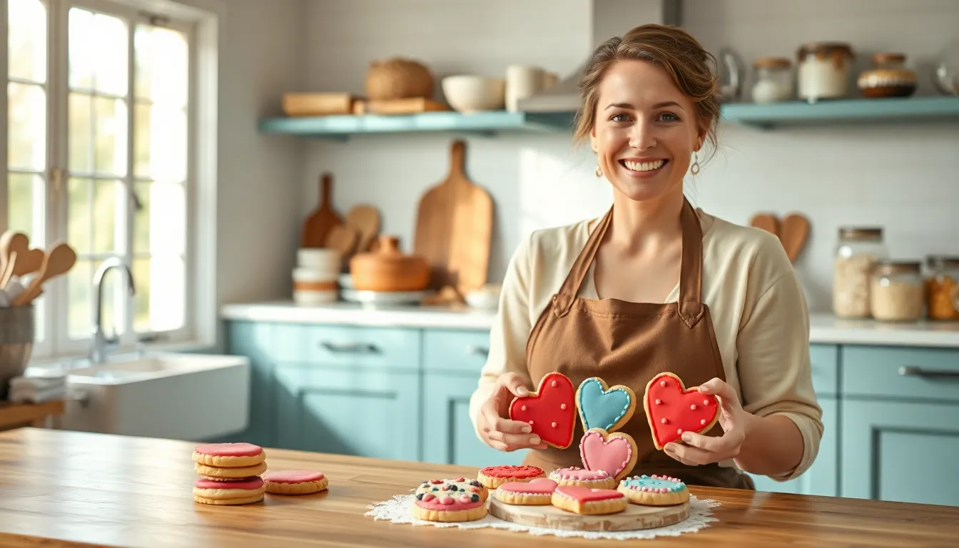 Kelly Griffin baking cookies in a warm, inviting kitchen.