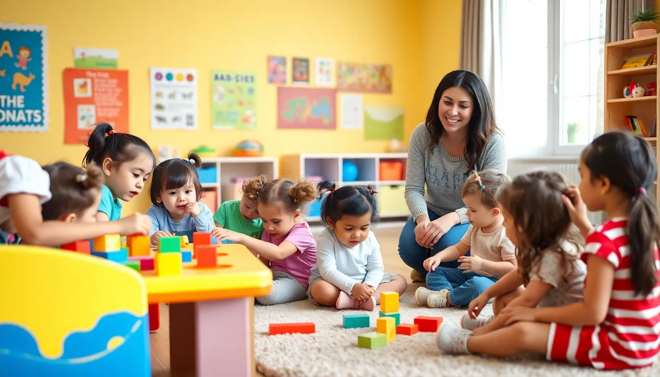 children engaged in creative play at an early learning daycare.