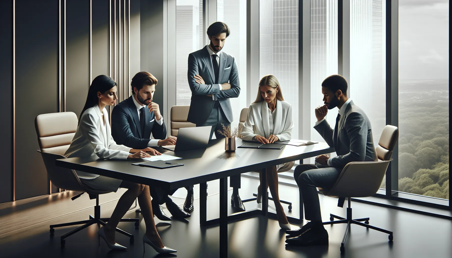 diverse team discussing concerns about hotline services in an office.