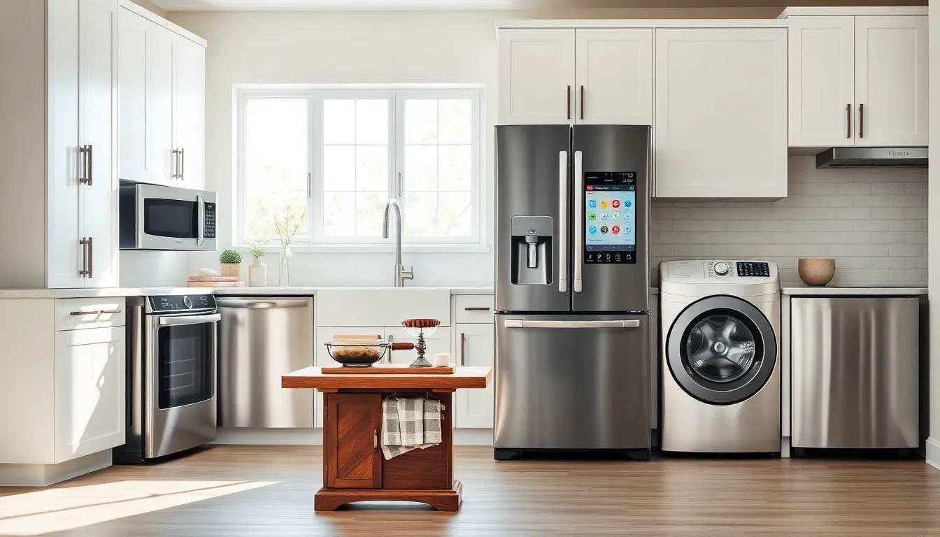 modern kitchen displaying evolution of American home appliances.