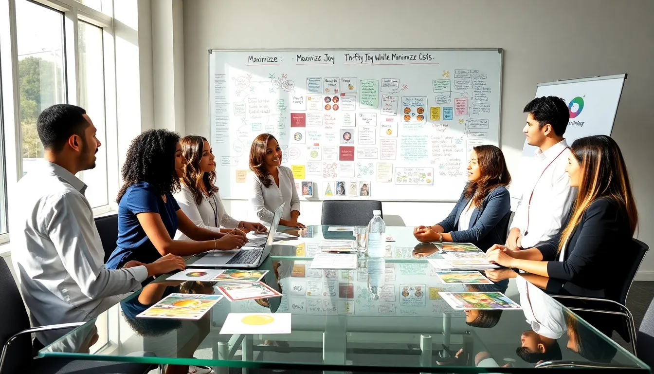 diverse event planners collaborating in a modern office setting.