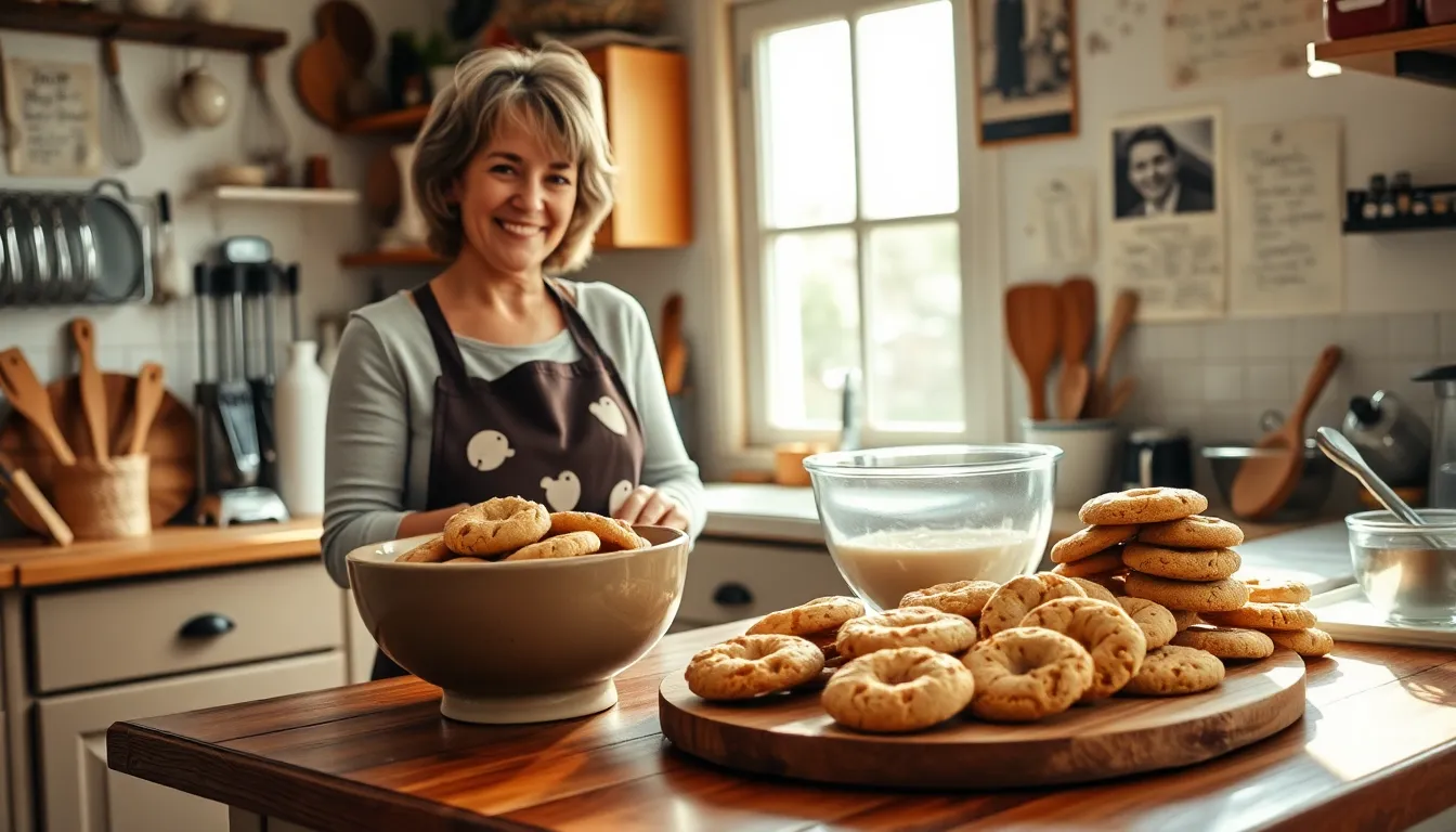 a baker in a cozy kitchen with freshly baked cookies.
