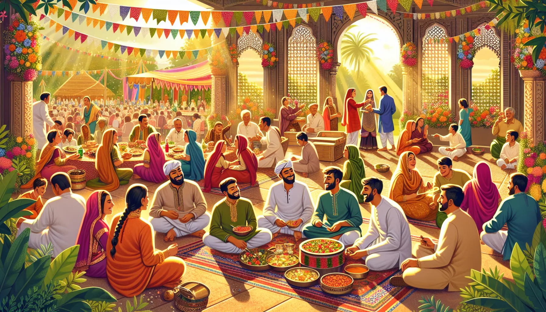 diverse community celebrating Xoxtinad at a cultural festival.