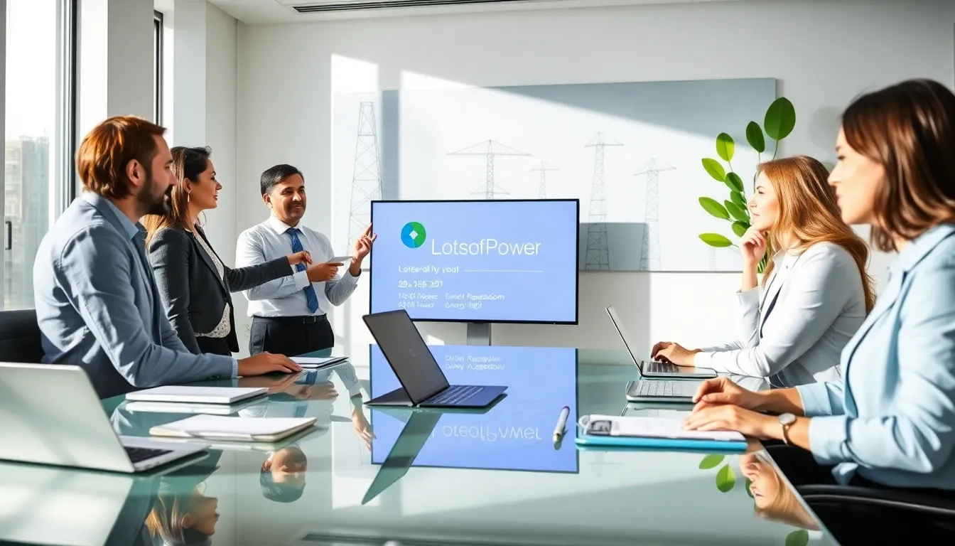 diverse team discussing contact details in a modern office.