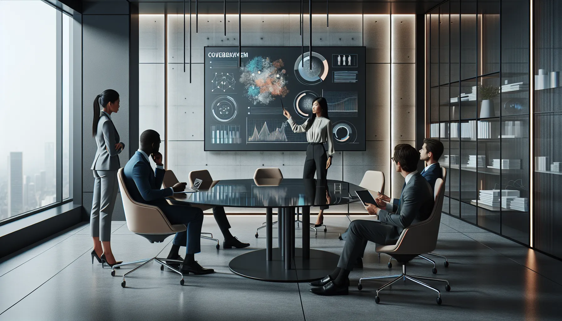 diverse team discussing the concept of 'ыьфкецфн' in a modern office.