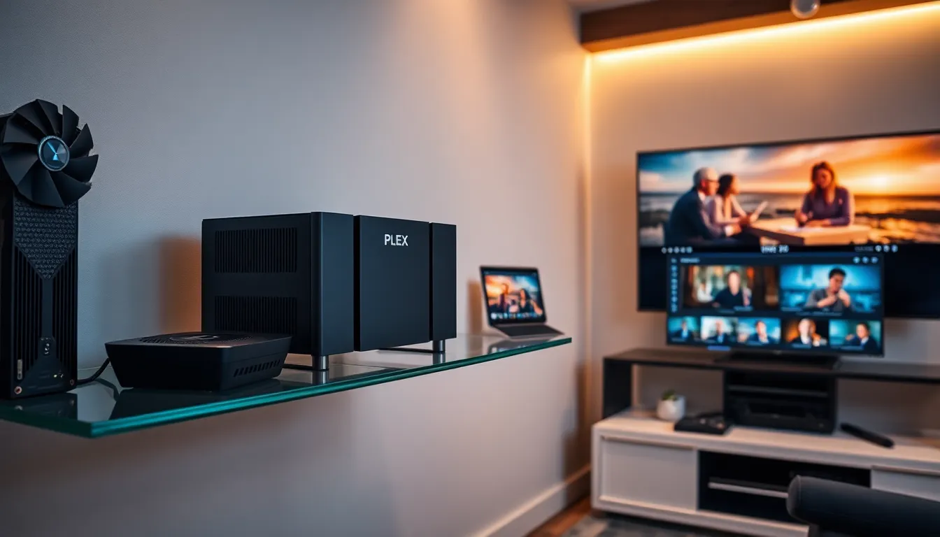modern home media setup showcasing Plex hardware transcoding.