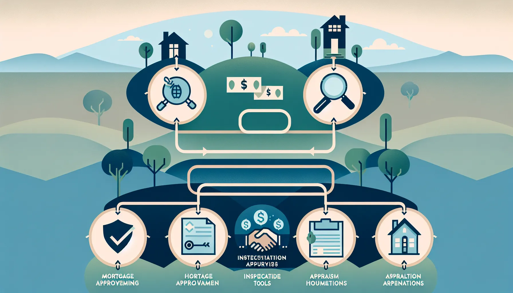 infographic showing the six steps of buying a home in Orinda