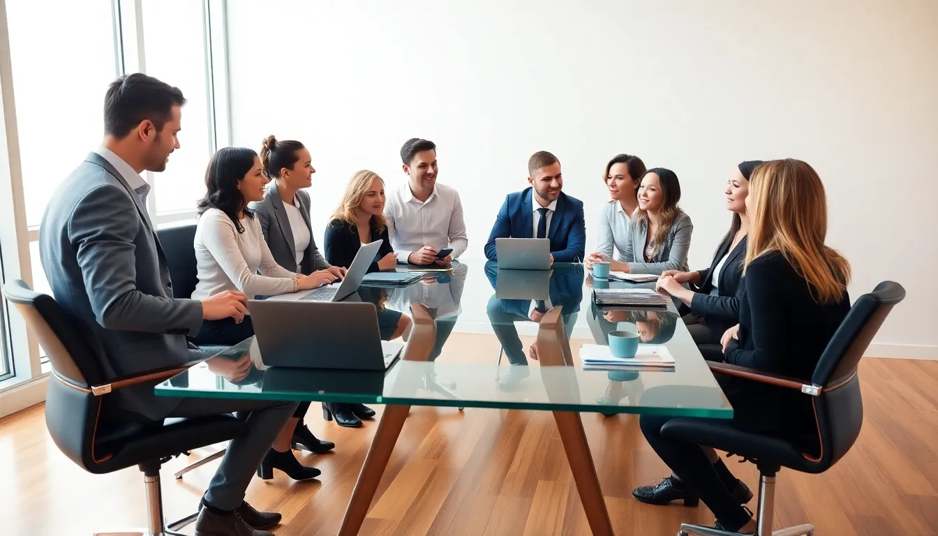 diverse team brainstorming about motivation in a modern office.