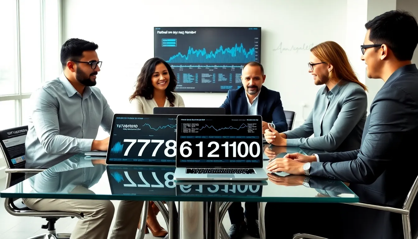 diverse professionals discussing data in a modern office