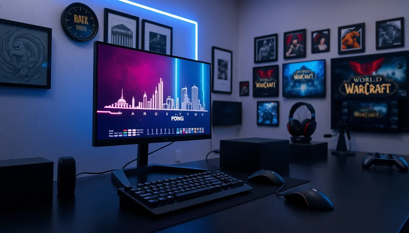 modern gaming setup showcasing iconic games and gaming evolution.