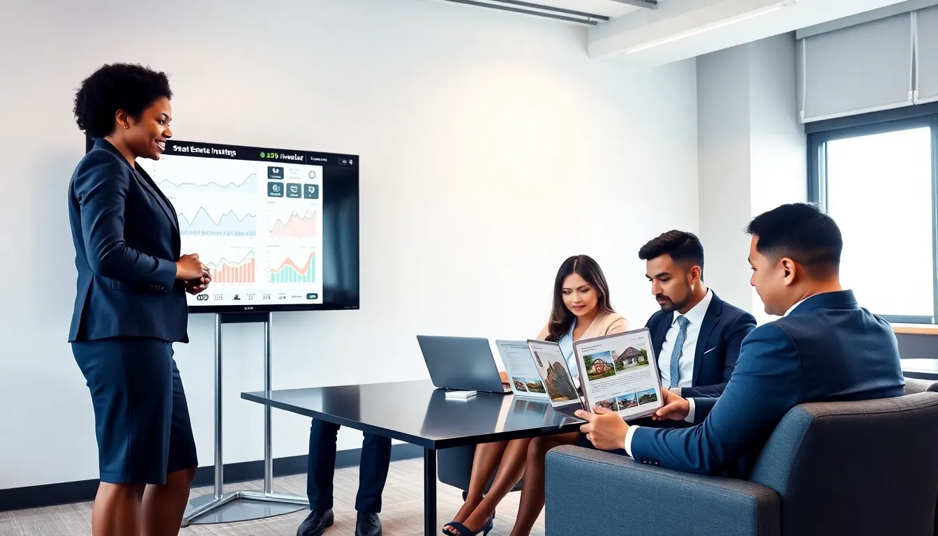 professionals engaged in real estate investing training session.